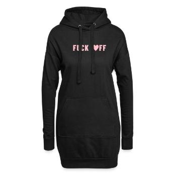 fuck off sprüche Humor Geschenk beleidigung - Hoodie-Kleid - Schwarz - Vorne