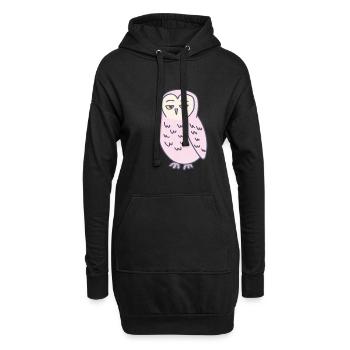 Eule Genervt Lustig - Hoodie-Kleid - Schwarz - Vorne