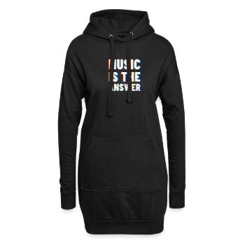 Musique Techno Electro - Sweat-shirt à capuche long Femme - noir - Devant