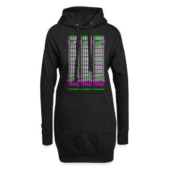Trance Raver Techno Electro music edm dubstep - Hoodie Dress - black - Front