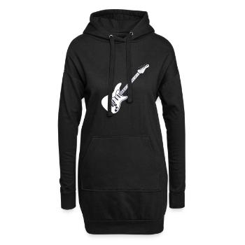 Gitarrist - Gitarre - Hoodie-Kleid - Schwarz - Vorne