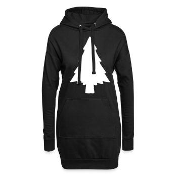 Sapin de Noël - Sweat-shirt à capuche long Femme - noir - Devant