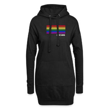 lgbtq, lgbt, gay pride, schwul, regenbogen, pride - Hoodie-Kleid - Schwarz - Vorne