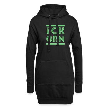 Politik Freiheit Grüne Sozialismus wählen fck grn - Hoodie-Kleid - Schwarz - Vorne