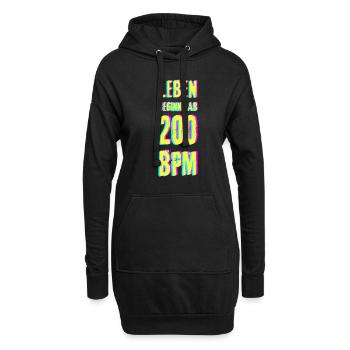 Techno rave bass DJ trance house geschenk musik - Hoodie-Kleid - Schwarz - Vorne
