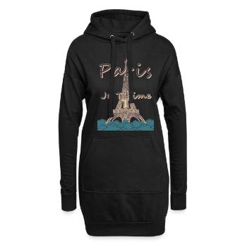 Paris Je Taime Eiffelturm Pariser Frankreich - Hoodie-Kleid - Schwarz - Vorne