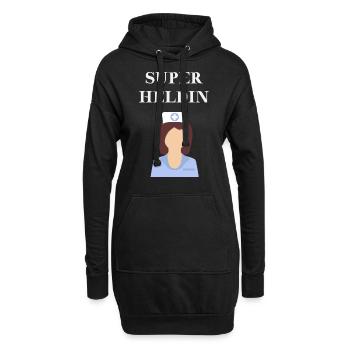 Krankenschwester - Superheldin Geschenkidee - Hoodie-Kleid - Schwarz - Vorne