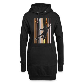 handball retro - Hoodie-Kleid - Schwarz - Vorne