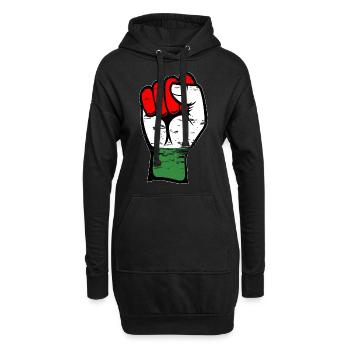 Ungarn Flagge Faust used - Hoodie-Kleid - Schwarz - Vorne