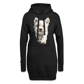 Maltesisch - Hoodie-Kleid - Schwarz - Vorne