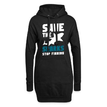 Hai Meer Unter Wasser Tier - Hoodie-Kleid - Schwarz - Vorne