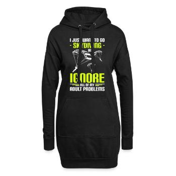 Parachute Sport Skydiver Pilote - Sweat-shirt à capuche long Femme - noir - Devant
