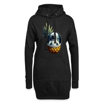 Astronaute à l’ananas - Sweat-shirt à capuche long Femme - noir - Devant