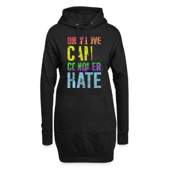Herz Romantik Herzen Familie - Hoodie-Kleid - Schwarz - Vorne