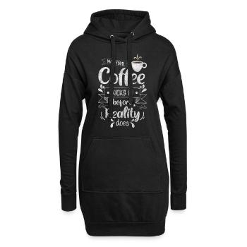 Kaffeeliebhaber Morgen Energie - Hoodie-Kleid - Schwarz - Vorne
