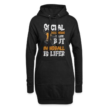 Sport SIeger Wettkampf Torwart - Hoodie-Kleid - Schwarz - Vorne