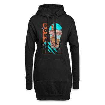 Boba Tea Perle Lait Saveur Coloré - Sweat-shirt à capuche long Femme - noir - Devant