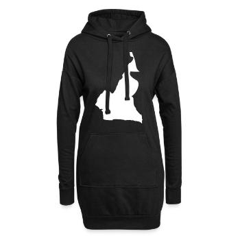 Drapeau de la carte du Cameroun - Sweat-shirt à capuche long Femme - noir - Devant