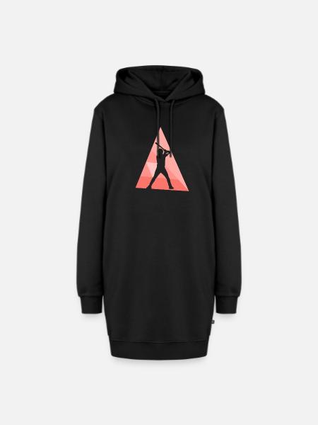 Baseball Baseballschläger Batting Baseballer - Hoodie-Kleid - Schwarz