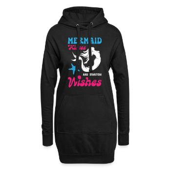 Mermaid Kisses and Starfish Wishes - Hoodie-Kleid - Schwarz - Vorne