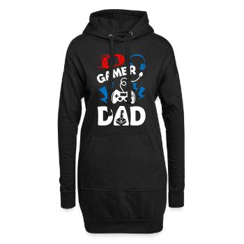Gamer Dad - Hoodie-Kleid - Schwarz - Vorne