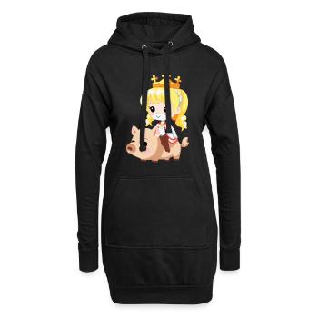 Prinzessin Schwein Märchen - Hoodie-Kleid - Schwarz - Vorne