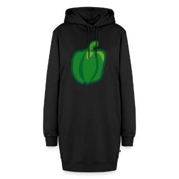 paprika chilli chili pepper citrus veggie gemuese - Hoodie-Kleid - Schwarz - Vorne - AI Model Female 172 light (172cm)
