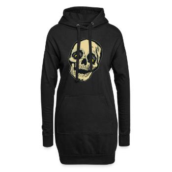 Crâne cadeau bande dessinée - Sweat-shirt à capuche long Femme - noir - Devant