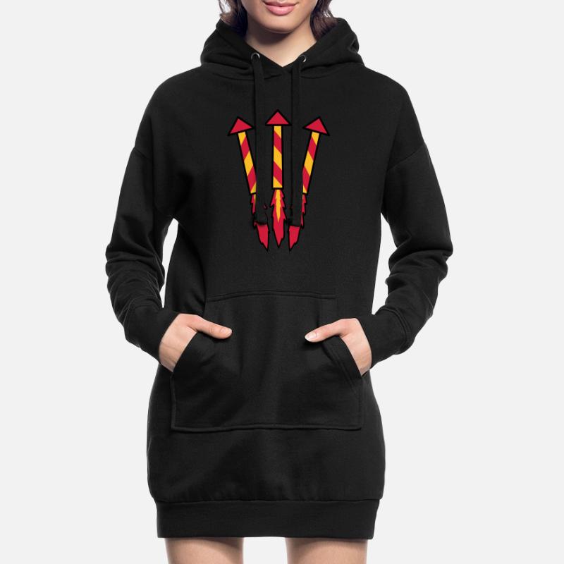 Firework Rockets Hoodie Dress