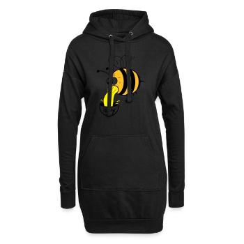 Biene kotzt Honig - Hoodie-Kleid - Schwarz - Vorne