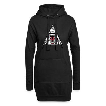 Comic Figur Auge - Hoodie-Kleid - Schwarz - Vorne