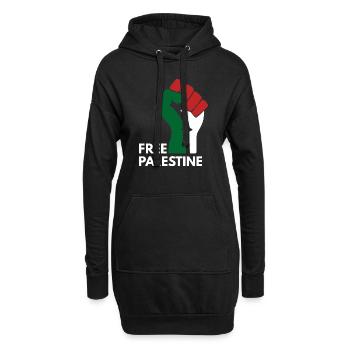 Palestine libre - Sweat-shirt à capuche long Femme - noir - Devant