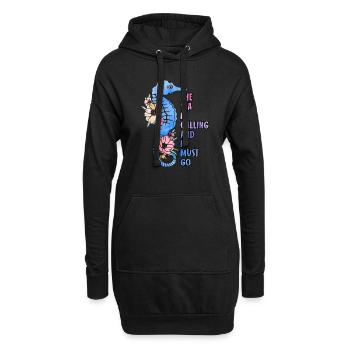 Ocean Sublimation - Hoodie Dress - black - Front