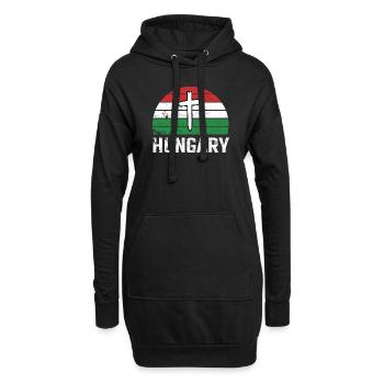 Ungarn Hungary Retro Sun Christlich Christ Ungarin - Hoodie-Kleid - Schwarz - Vorne