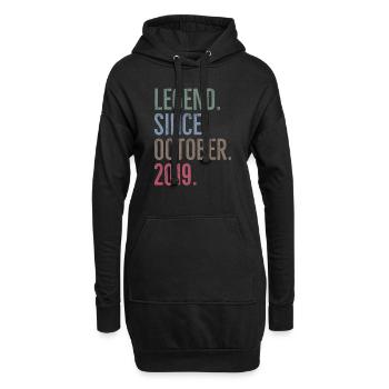 Légende depuis octobre 2019 - Sweat-shirt à capuche long Femme - noir - Devant