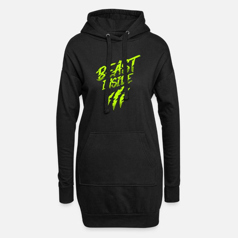 BEAST INSIDE - Hoodie-Kleid - Schwarz