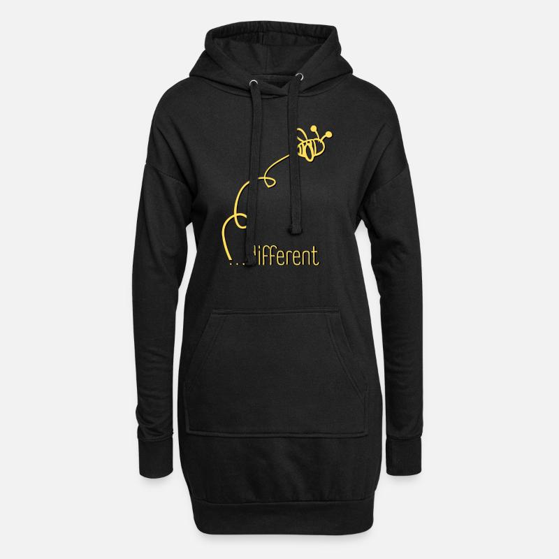 Bee Different - Sei anders! Statement Design - Hoodie-Kleid - Schwarz
