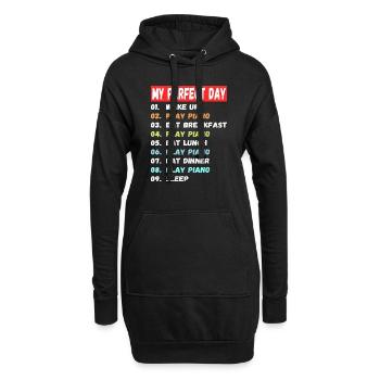 Der perfekte Tag Piano spielen - Hoodie-Kleid - Schwarz - Vorne