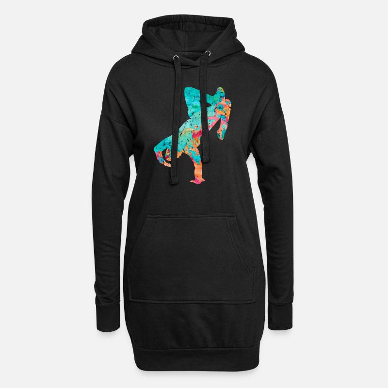 Breakdance Breakdancer PopArt - Hoodie-Kleid - Schwarz