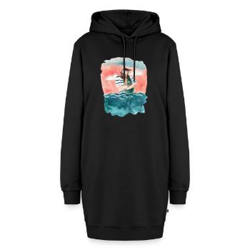 Seemann liebt Fisch - Hoodie-Kleid - Schwarz - Vorne - AI Model Female 172 light (172cm)