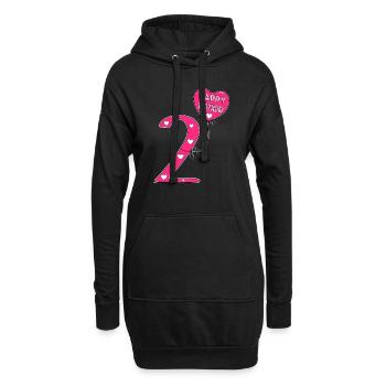 2 anniversaire Happy Birthady - Sweat-shirt à capuche long Femme - noir - Devant