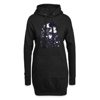 Gustav Klimt Kuss - Hoodie-Kleid - Schwarz - Vorne