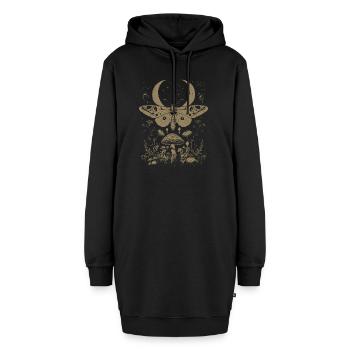Motte Fairycore Goth Grunge Pilze - Hoodie-Kleid - Schwarz - Vorne