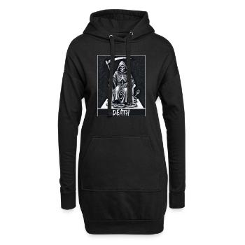 Tarotkarte Tod Skelett Magie - Hoodie-Kleid - Schwarz - Vorne