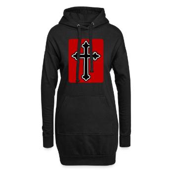 Symbole de la croix - Sweat-shirt à capuche long Femme - noir - Devant