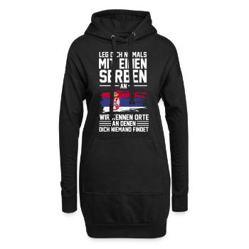 Belgrad Serbe Serbin Serben Serbisch Serbien Gesch - Hoodie-Kleid - Schwarz - Vorne