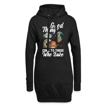 Bäcker Brot Backen Hobbybäcker - Hoodie-Kleid - Schwarz - Vorne