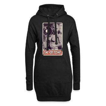 Alienfrau DJ avec disque pour les mélomanes. - Sweat-shirt à capuche long Femme - noir - Devant