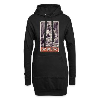 Revolution Techno Musik, Comic DJ mit Mischpult! - Hoodie-Kleid - Schwarz - Vorne