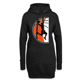 Joueur de basket-ball - Sweat-shirt à capuche long Femme - noir - Devant